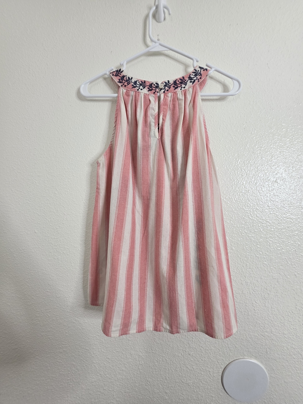 Love Brand Womens Pink Striped Embroidered Halter Tank Top Small - Picture 11 of 11